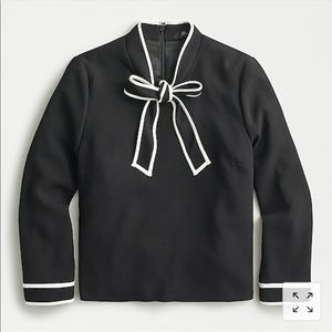 J. Crew Tie Neck Blouse in 365 Crepe